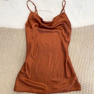 White Fox Copper Silk Dress